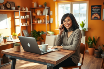 Microempresario evaluando opciones de préstamo personal