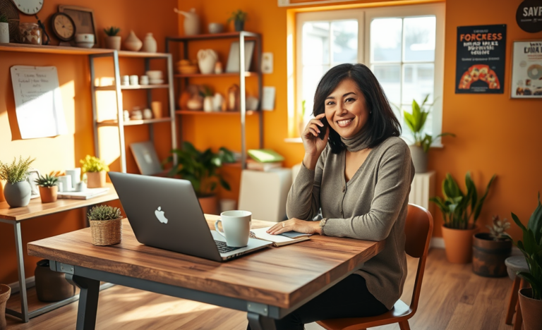 Microempresario evaluando opciones de préstamo personal